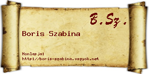 Boris Szabina névjegykártya